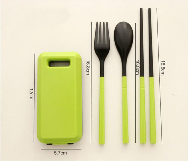 1 Set Portable Folding Travel Dinnerware Set Tableware Cutlery Fork For Traveling Camping Picnic Kids Adult for Bento Lunch DA