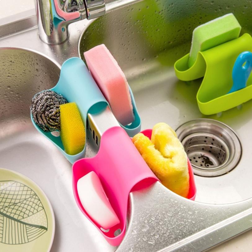 High-quality Double Sink Caddy Saddle Style Kitchen Organizer Storage Sponge Holder Rack Tool m21