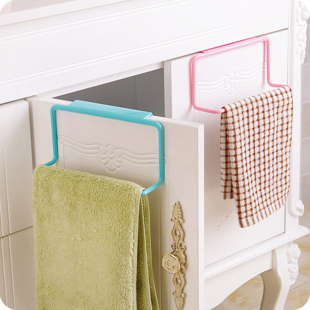 Garbage Bag Hanging Holder Cupboard Door Back Trash Rack Kitchen Cabinets Storage Towel Shelf Holders Storage