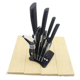 High quality brand black blade kicthen ceramic knife set 3" 4" 5" 6"inch+peeler+Acrylic Holder/stand Chef Kitchen knife