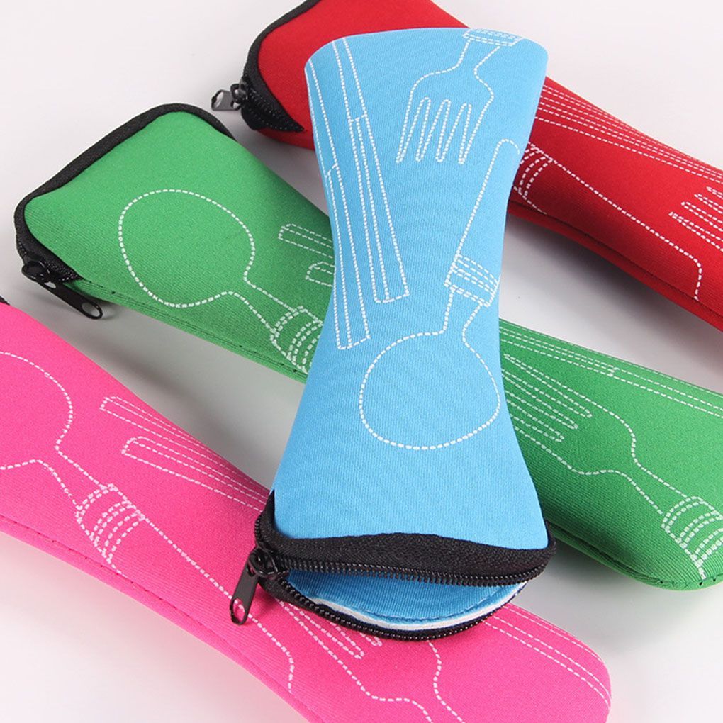 Travel accessories 1pcs popular 3x fork spoon stainless steel cutlery portable camping picnic bag