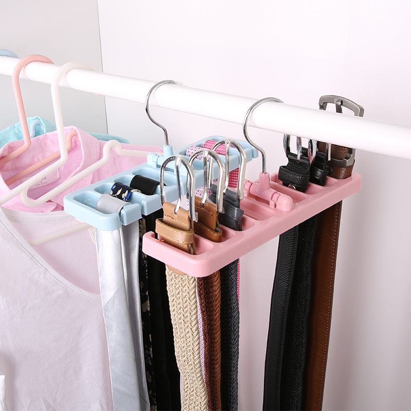 Hot Multifunctional Hook Organizer Holder Rack Storage Hanger Wardrobe Belt Tie Scarf Storage Rack