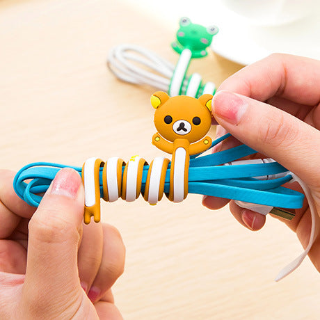 1 PC Cartoon Cable Winder Wire Cable Ties TV Computer Earphone Cable Wire Organizer Holder Cable Winding Thread Tool At Random