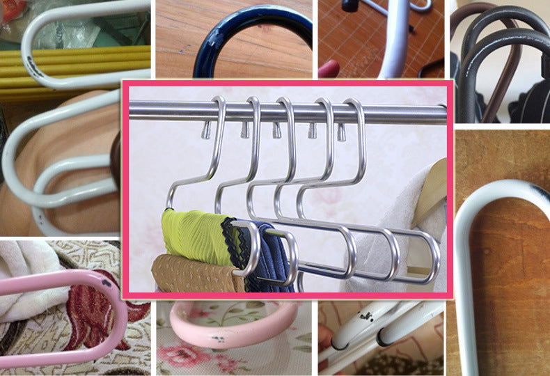 Multilayer Fish Bone Shape Stainless Steel Clothing Storage Racks Clothes Hanger Storage Holder Wardrobe Laundry Drying Rack