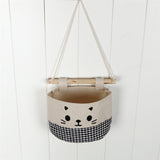 Retro Style and Water Proof Design New Cotton Cartoon Cat Hanging Storage Bag