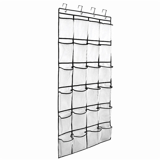 12/24Pocket Over the Door Shoe Organizer Hanging Organizers Space Saver Rack Hanging Storage Hanger