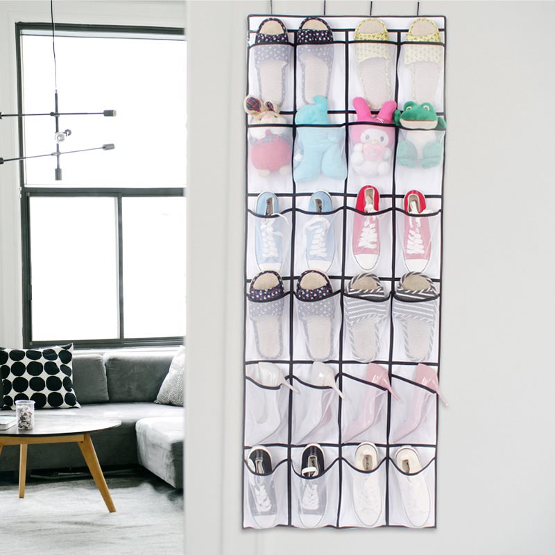 12/24Pocket Over the Door Shoe Organizer Hanging Organizers Space Saver Rack Hanging Storage Hanger