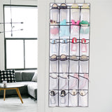 12/24Pocket Over the Door Shoe Organizer Hanging Organizers Space Saver Rack Hanging Storage Hanger