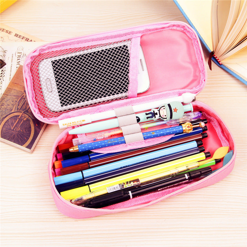Korean Style Candy Color Brief Canvas Pencil Case Multifunction Stationery Storage Organizer Bag School Supply