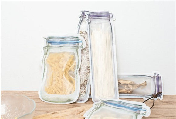 Bottle shape storage Clear Bag Plastic Baggy Grip Self Seal Resealable Reclosable Zip Lock Bag For Home Sundries Storages