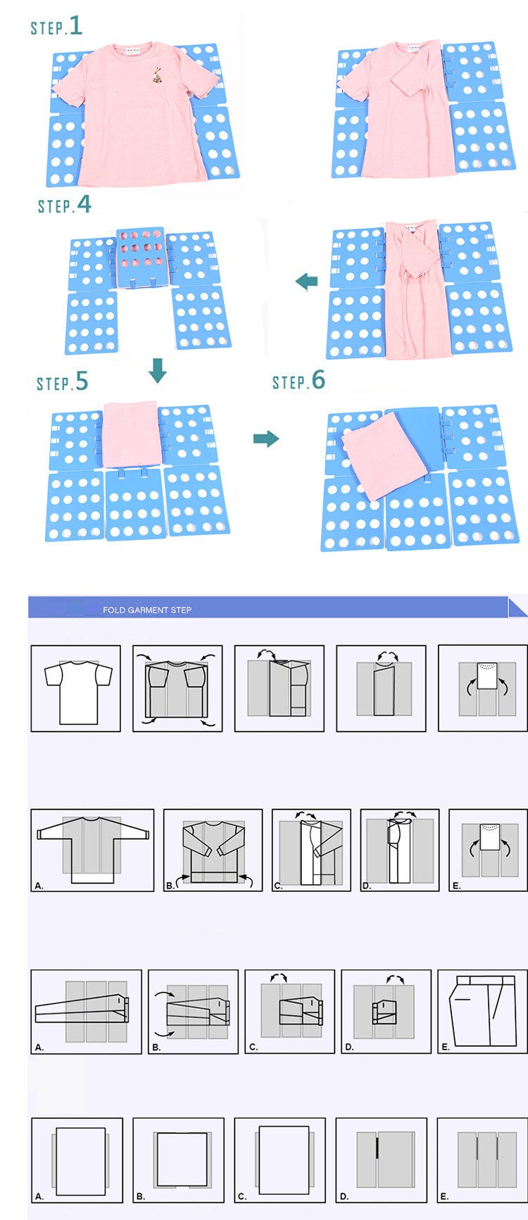 Quality Adult Magic Clothes Folder T Shirts Jumpers Organiser Fold Save Time Quick Clothes Folding Board Clothes Holder 3 Size