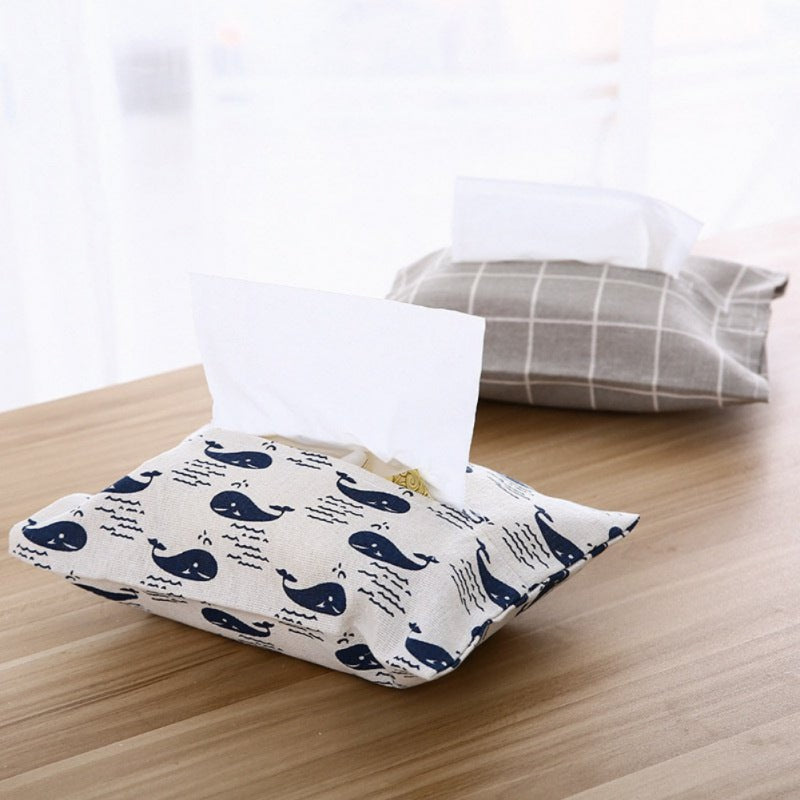 Cotton Linen Tissue Box Towel Napkin Dispenser Storage Bag Paper Holder Cover Tissue Case Home Car Desktop Organizer
