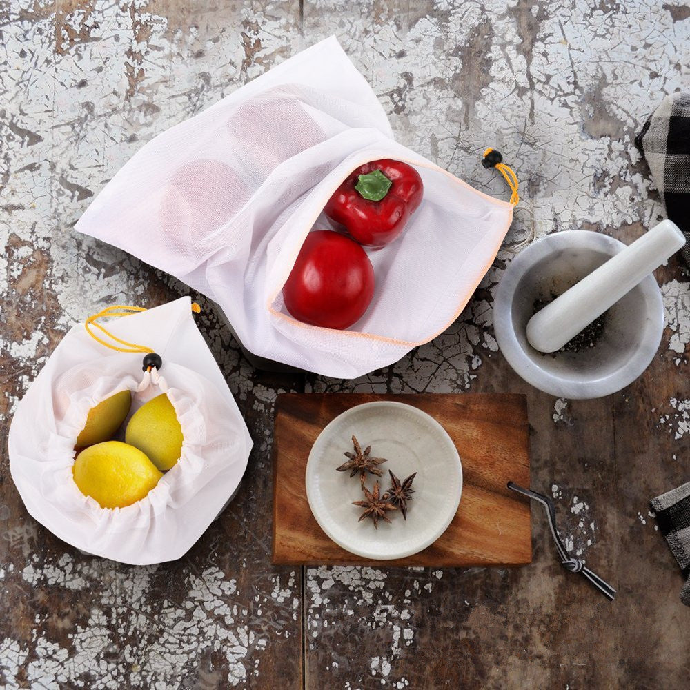 12pcs/lot Reusable Mesh Produce Bags Washable Eco Friendly Bags for Grocery Shopping Storage Fruit Vegetable Toys Sundries