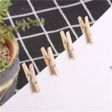 100pcs 2.5CM Hot Sale Mini Natural Wooden Clothes Photo Paper Peg Pin Clothespin Craft Clips School Office Stationery