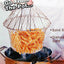 Stainless Steel 1 pc Frying Basket Foldable Fry Basket Steam Rinse Strain Basket Mesh Basket Strainer Net Cooking Tool
