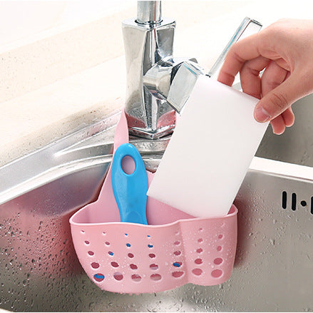Kitchen Organizer Sponge Drain Holder Plastic Sponge Storage Rack Basket Wash Cloth Shelf Bathroom Soap Organizer