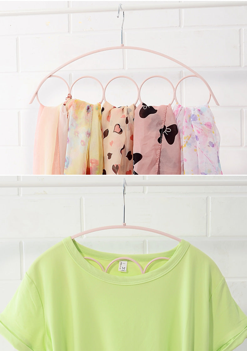 Shawl Scarf Hanger Belt Tie 5 Ring Rack Organizer Holder Hook Display Hanger 41*23cm Dropshipping Aug#1
