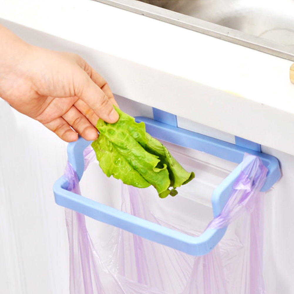 Garbage Bag Hanging Holder Cupboard Door Back Trash Rack Kitchen Cabinets Storage Towel Shelf Holders Storage