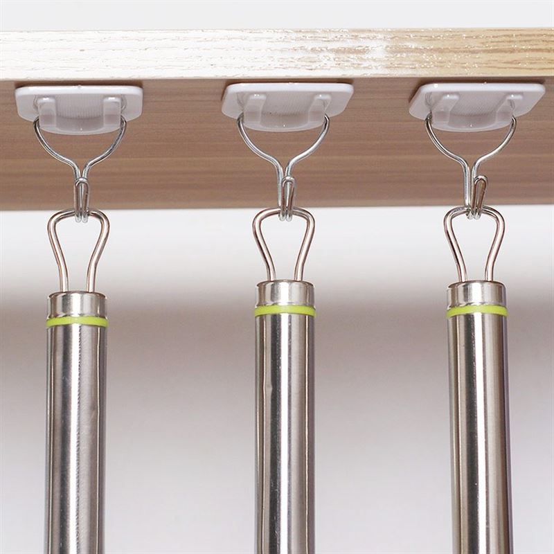 6PCS Strong Adhesive Hook Wall Door Sticky Hanger Holder Kitchen Bathroom White hangers for clothes