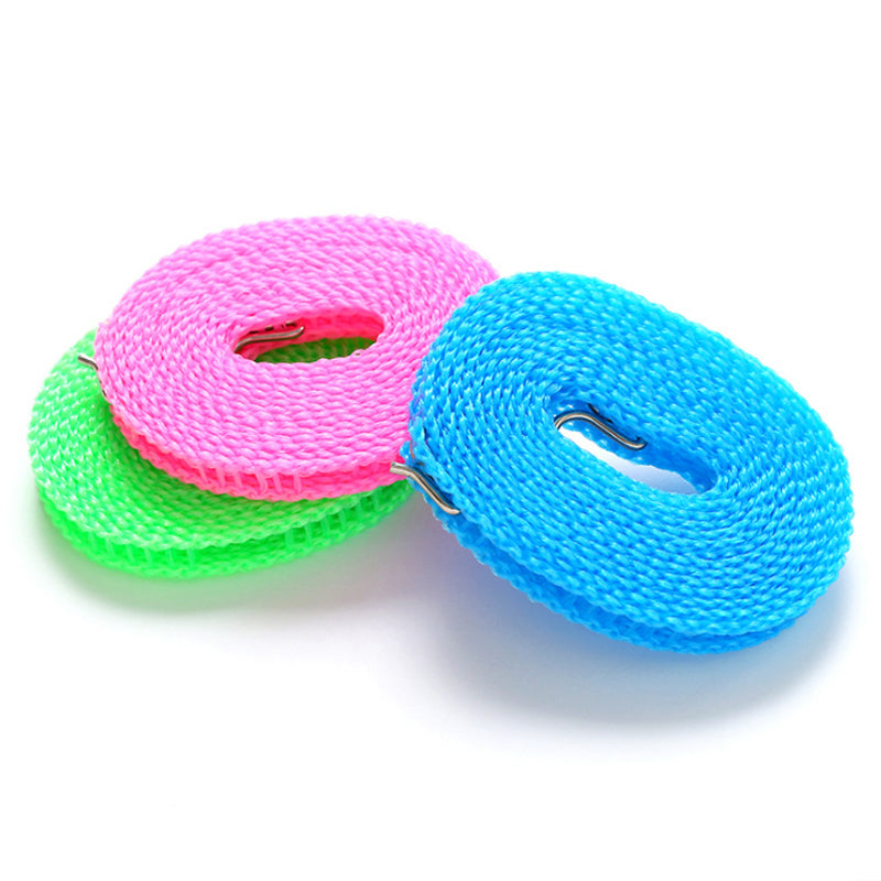 Outdoor Windproof Clothesline Travel Retractable Rope Washing Line, Outdoor Camping Drying Clothes Hanger Rack Line 5M/3M Long