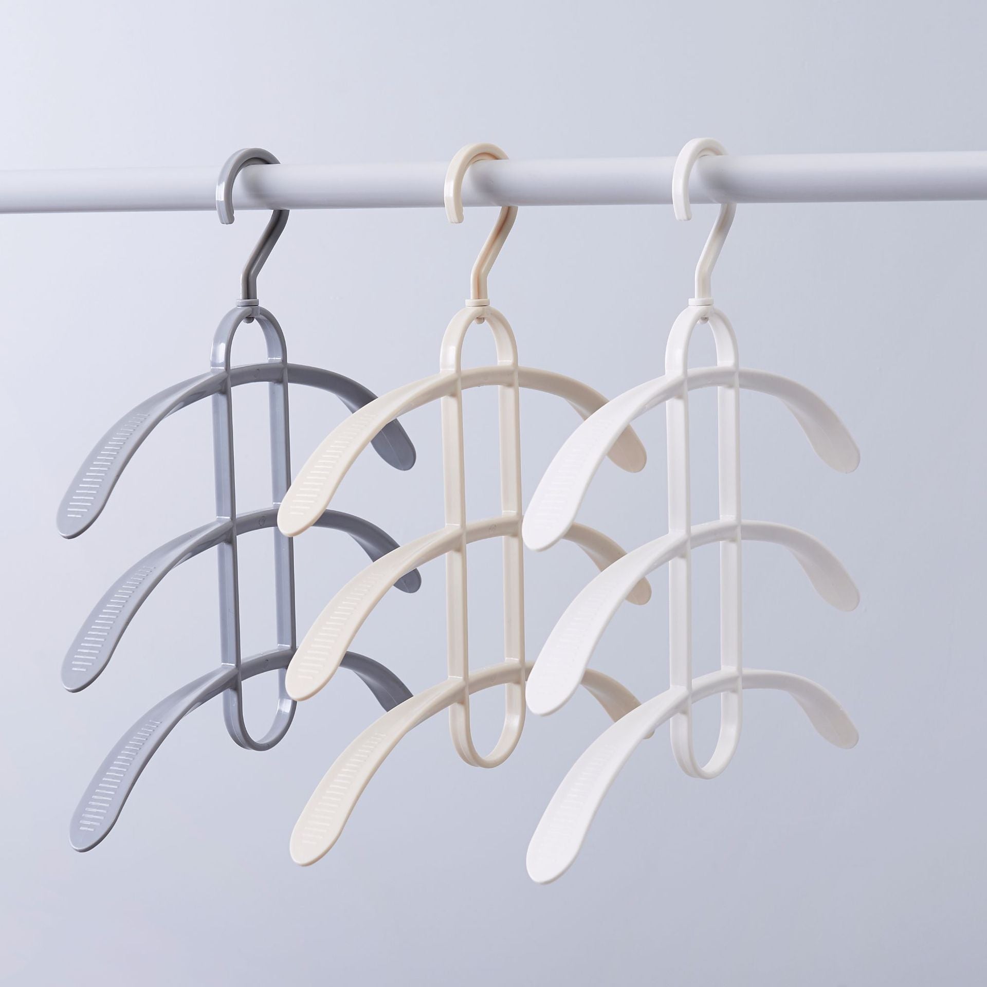 Multilayer Fish Bone Shape Stainless Steel Clothing Storage Racks Clothes Hanger Storage Holder Wardrobe Laundry Drying Rack