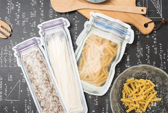 Bottle shape storage Clear Bag Plastic Baggy Grip Self Seal Resealable Reclosable Zip Lock Bag For Home Sundries Storages