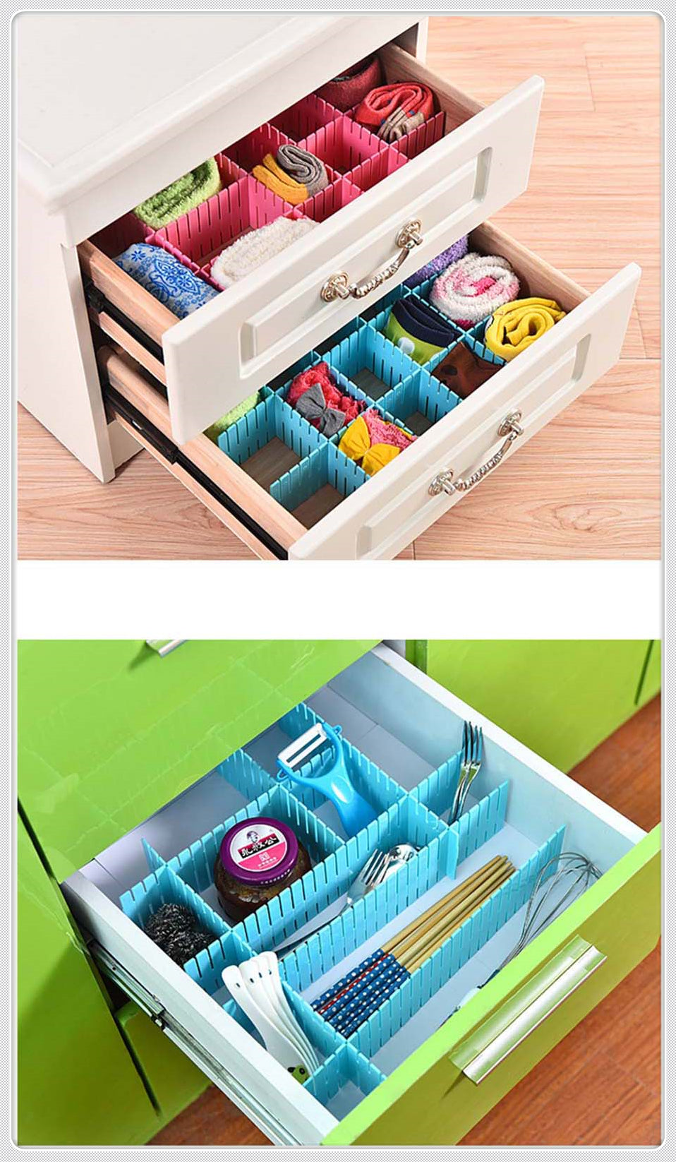 Storage Drawer Organizer 4 Pcs/Set Plastic Home Closet Underwear Bra Jewelry Sundries Adjustable Drawer Board Storage Box