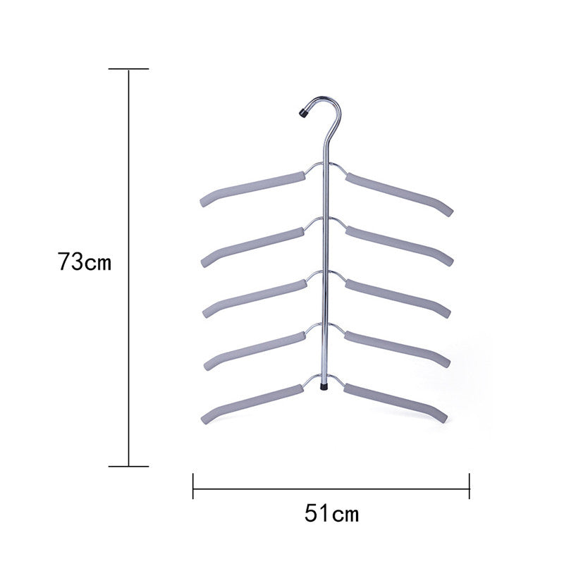 Multilayer Fish Bone Shape Stainless Steel Clothing Storage Racks Clothes Hanger Storage Holder Wardrobe Laundry Drying Rack