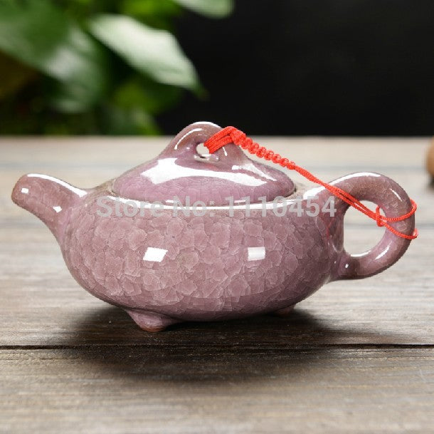CJ238 Different Colours Handmade Chinese Traditional Calving Glaze Ceramic Tea Service Pottery Teapot Kettle Chinaware