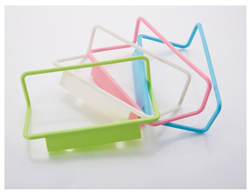 Garbage Bag Hanging Holder Cupboard Door Back Trash Rack Kitchen Cabinets Storage Towel Shelf Holders Storage
