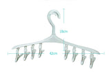 Plastic Portable Bathrooms Cloth Hanger Rack with Detachable clips Clothespin Clothes Hangers Socks Underwear drying Clips