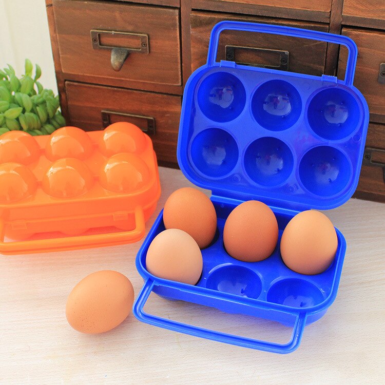 Outdoor Picnic Portable Plastic 6 Case Egg Case Egg Box