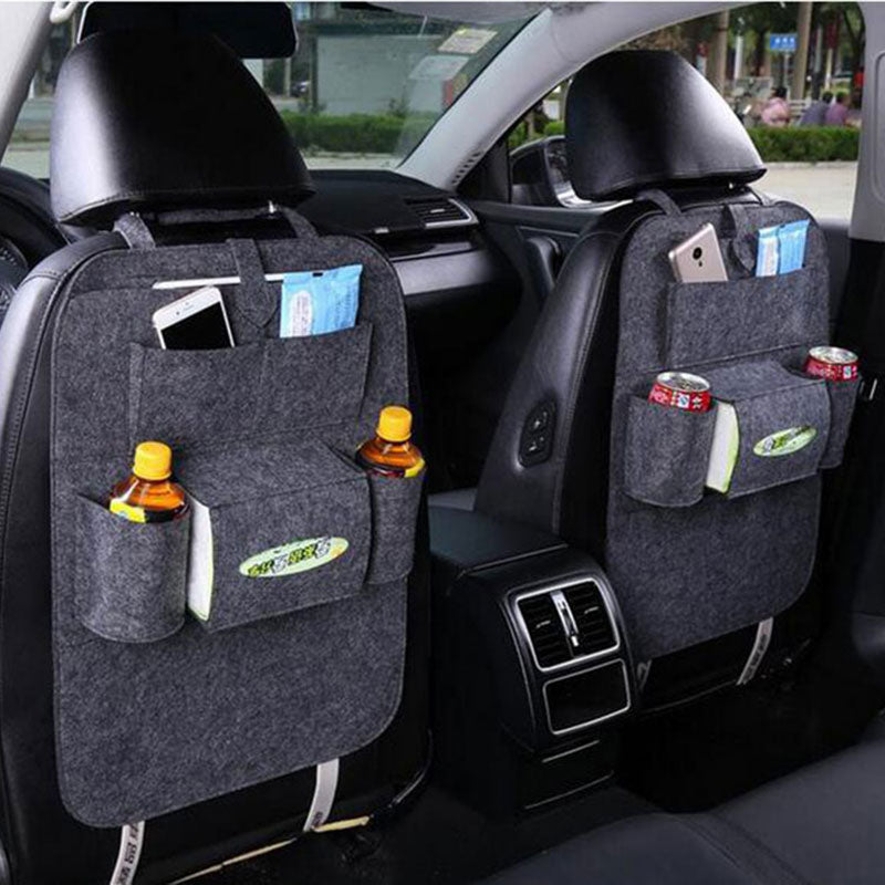 Car Seat Bag Organizer,Woolen Felt Seat Back Protectors for Kids,Storage Bottles,Tissue Box