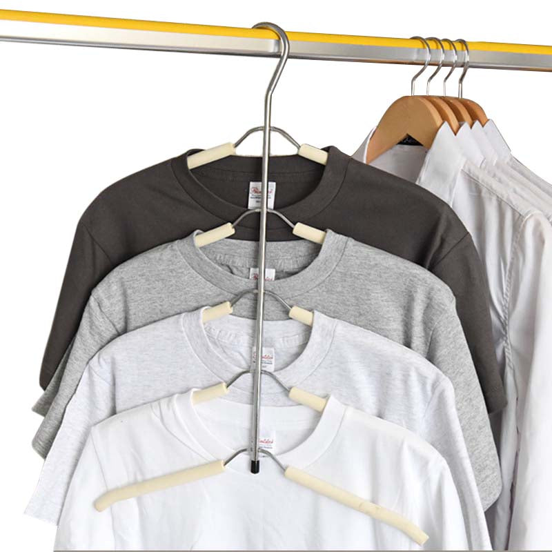 Multilayer Fish Bone Shape Stainless Steel Clothing Storage Racks Clothes Hanger Storage Holder Wardrobe Laundry Drying Rack