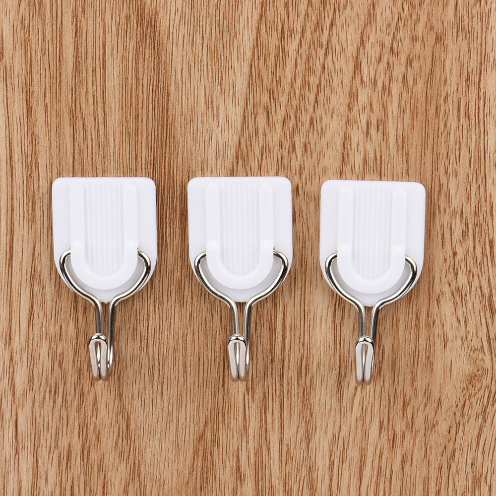 6PCS Strong Adhesive Hook Wall Door Sticky Hanger Holder Kitchen Bathroom White hangers for clothes