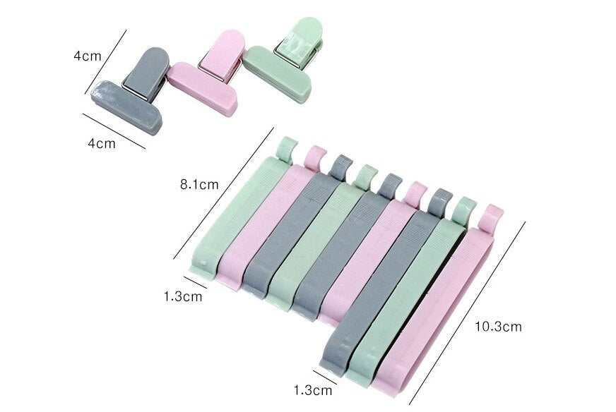 12Pcs/set Bag Clips Snack Fresh Food Storage Bag Sealer Kitchen Tool accessories Mini Vacuum Sealer Clamp Food Clip