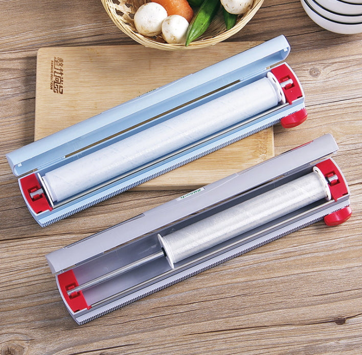 Magic ABS Good Useful Fruit Food Fresh Keeping Plastic Cling Wrap Dispenser Preservative Film Cutter Kitchen Tool Accessories