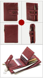 Double zipper bulk wallet anti-RFID steal fashion short casual men's wallet new genuine leather wallet
