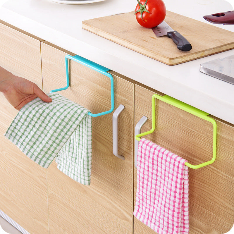 Garbage Bag Hanging Holder Cupboard Door Back Trash Rack Kitchen Cabinets Storage Towel Shelf Holders Storage
