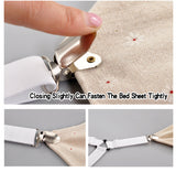 4Pcs/Set Bed Sheet Clip Bed sheet Belt Fastener Mattress Elastic Non-slip Clip Blanket Gripper White and Black