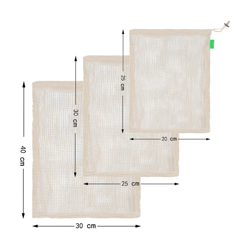 Reusable Produce Fruit Vegetable Bags Cotton Mesh Storage Bags for Potato Onion Market bag Shopping Bag Home Kitchen Organizer