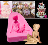 Hot Birthday Gift DIY Handmade Fondant Candle Molds Sugar Craft Tools Baby Girl Craft Art Silicone Soap Mold