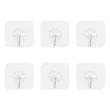 6pcs Transparent Strong Self Adhesive Door Wall Hangers Towel Mop Handbag Holder Hooks For Hanging Kitchen Bathroom Accessories