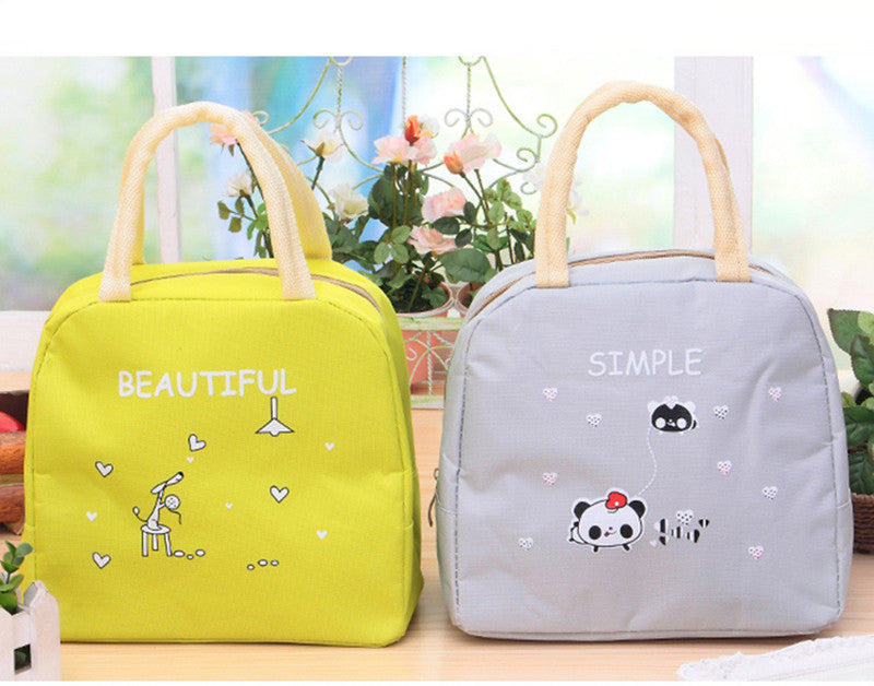 Lunch Bag kitchen organizer Oxford Cloth Cartoon Print Handy Thickness Insulated Picnic School Lunch Bags Storage Bag E5M1