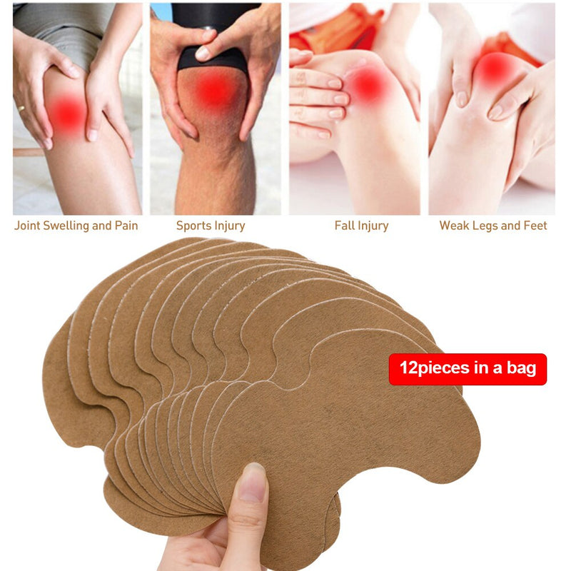 12pcs Knee Medical Plaster Wormwood Extract Knee Joint Ache Pain Relieving Sticker Knee Rheumatoid Arthritis Body Patch D1802