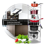 5-Layers Kitchen/Bathroom Shelf Portable Space Saving Basin Pot Combinatorial Storage Racks Durable Sundry Organizer Holders