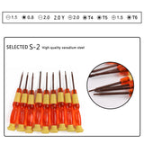 Repair Tool Kit Precision S2 Steel Magnetic Screwdriver Bits T4 -T6/0.8start/1.5/2.0 Screwdriver Opening for iPhone Camera Watch