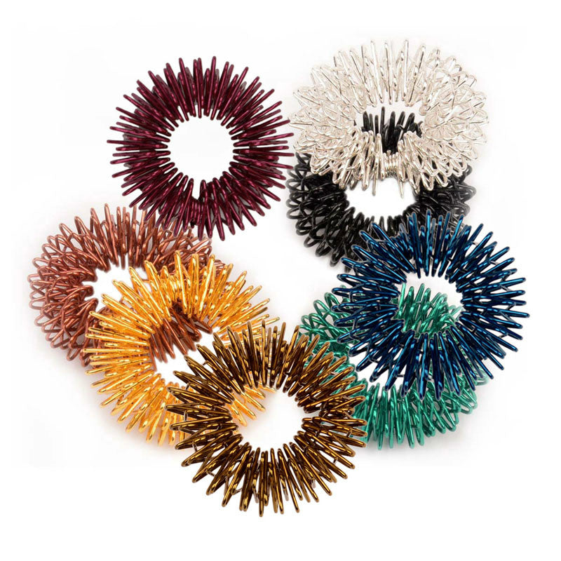 10pcs/lot  Finger Massage Ring Stimulate Elastic Hand Acupuncture Circle Body Massage Health Care Blood Circulation Stress Relax