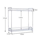 Two Layers Stainless Steel Detachable Storage Shelf Rack Home Kitchen Seasoning Holder Organizer - Silver
