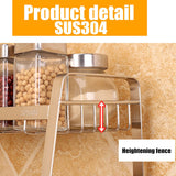 3 Layers Kitchen Spice Rack 304 Stainless Steel Countertop Spice Jars Bottle Shelf Kitchen Organizer Shelf Storage Holder Black